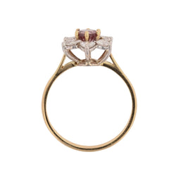 Bague Marguerite en or jaune, or blanc, saphir et diamants - Castafiore