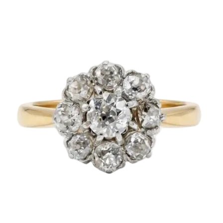 Bague Marguerite en or jaune, platine et diamants - Castafiore