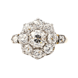 Bague Marguerite en or jaune, platine et diamants - Castafiore