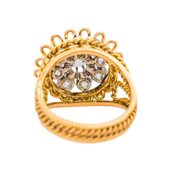 Bague Marguerite en or jaune, platine et diamants - Castafiore