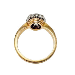 Bague Marguerite en or jaune, platine et diamants - Castafiore