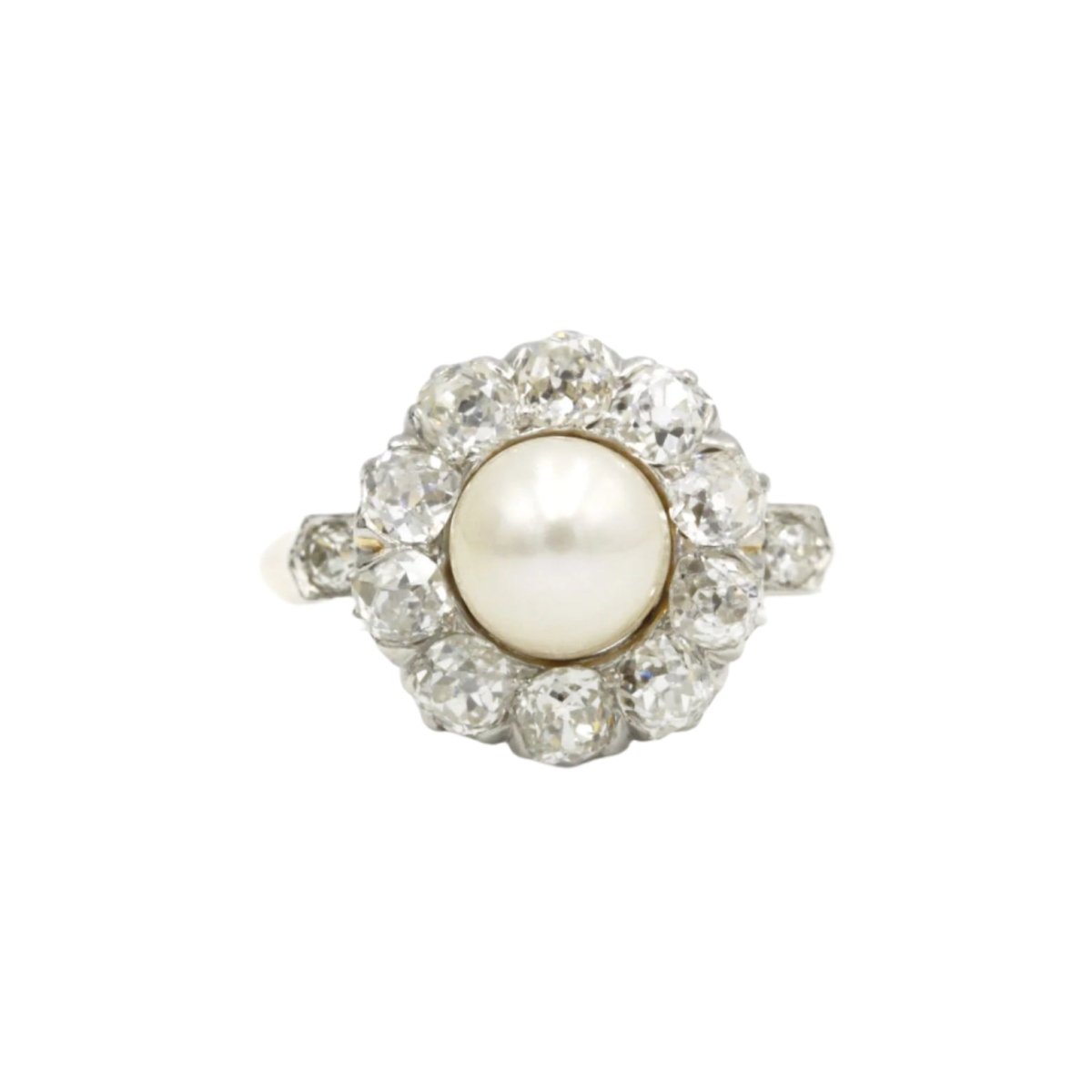 Bague Marguerite en or jaune, platine, perle et diamants - Castafiore