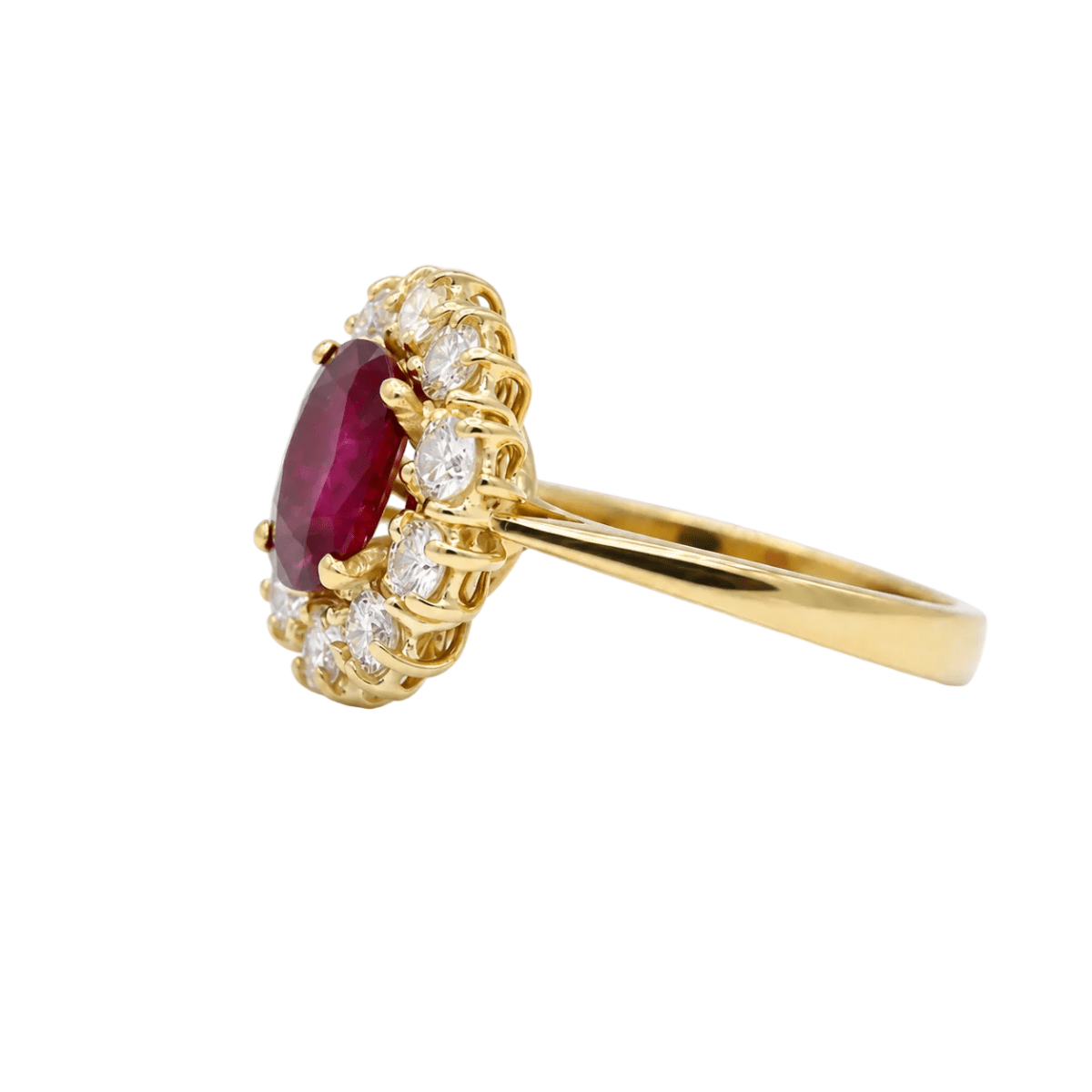 Bague Marguerite en or jaune, rubis et diamants - Castafiore