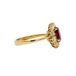 Bague Marguerite en or jaune, rubis et diamants - Castafiore