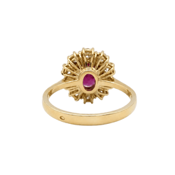 Bague Marguerite en or jaune, rubis et diamants - Castafiore
