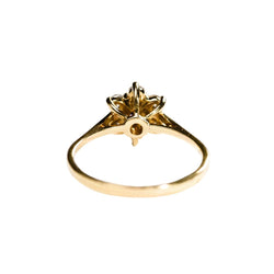 Bague Marguerite en or jaune, rubis, et diamants - Castafiore