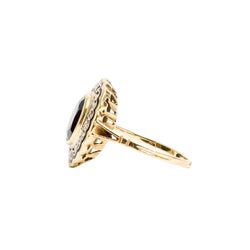 Bague Marguerite en or jaune, saphir et diamants - Castafiore