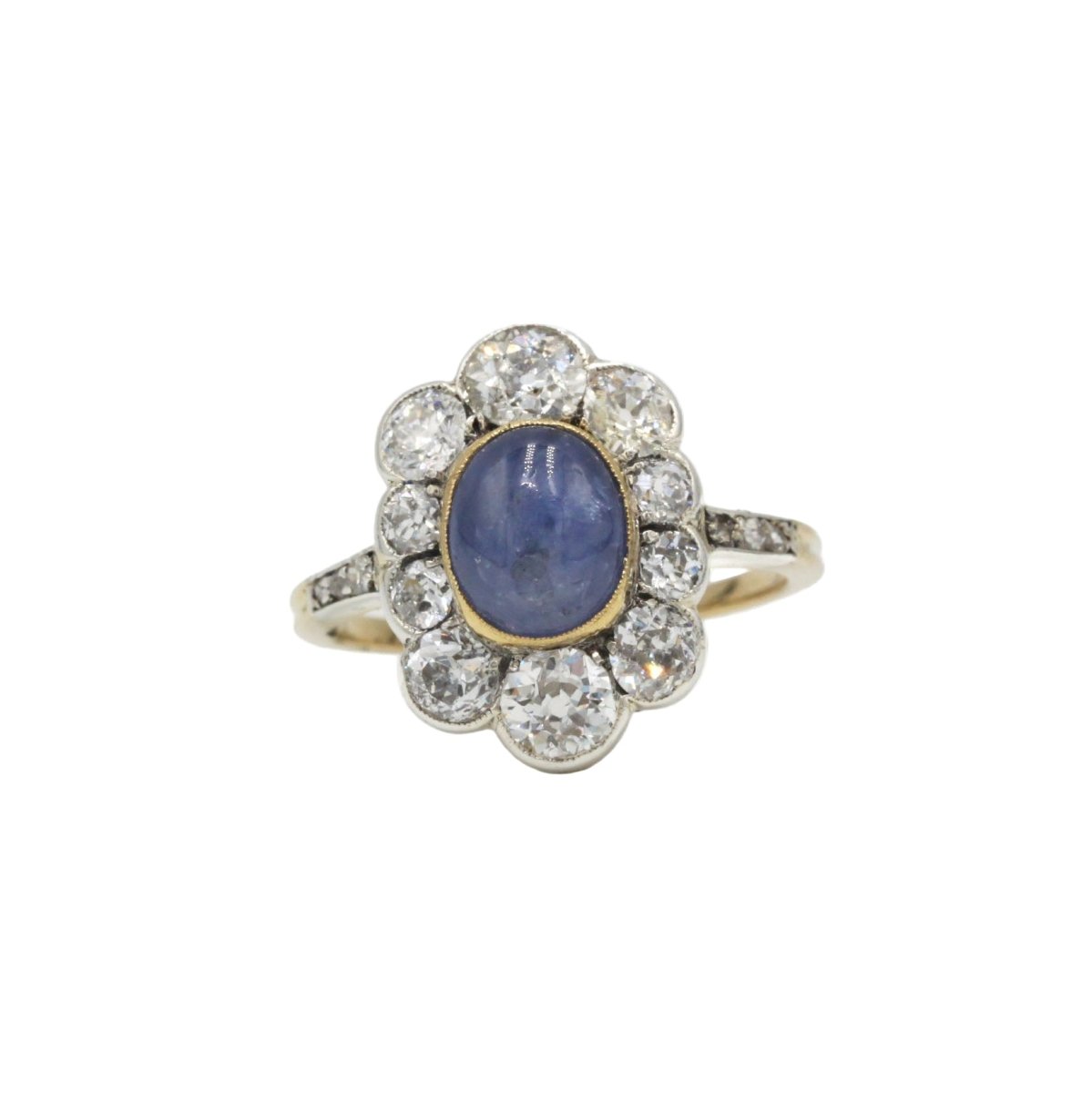 Bague Marguerite en or jaune, saphir et diamants - Castafiore
