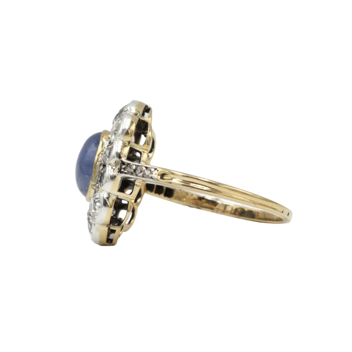 Bague Marguerite en or jaune, saphir et diamants - Castafiore