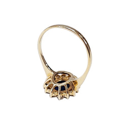 Bague Marguerite en or jaune, saphir et diamants - Castafiore