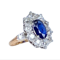 Bague Marguerite en or jaune, saphir et diamants - Castafiore