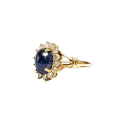 Bague Marguerite en or jaune, saphir et diamants - Castafiore