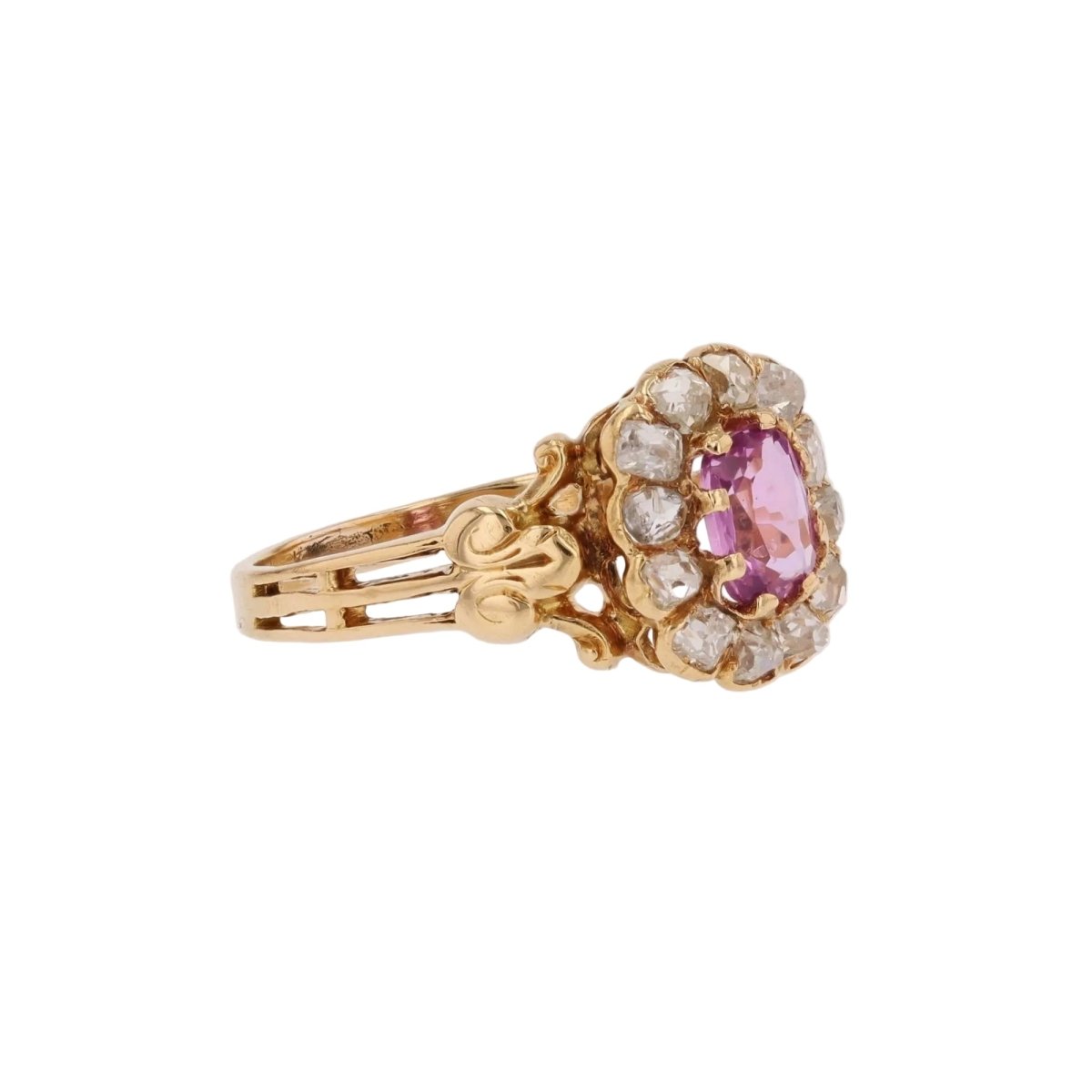 Bague Marguerite en or jaune, saphir et diamants - Castafiore
