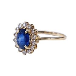 Bague Marguerite en or jaune, saphir et diamants - Castafiore