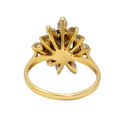 Bague Marguerite en or jaune, saphir et diamants - Castafiore