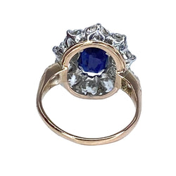 Bague Marguerite en or jaune, saphir et diamants - Castafiore
