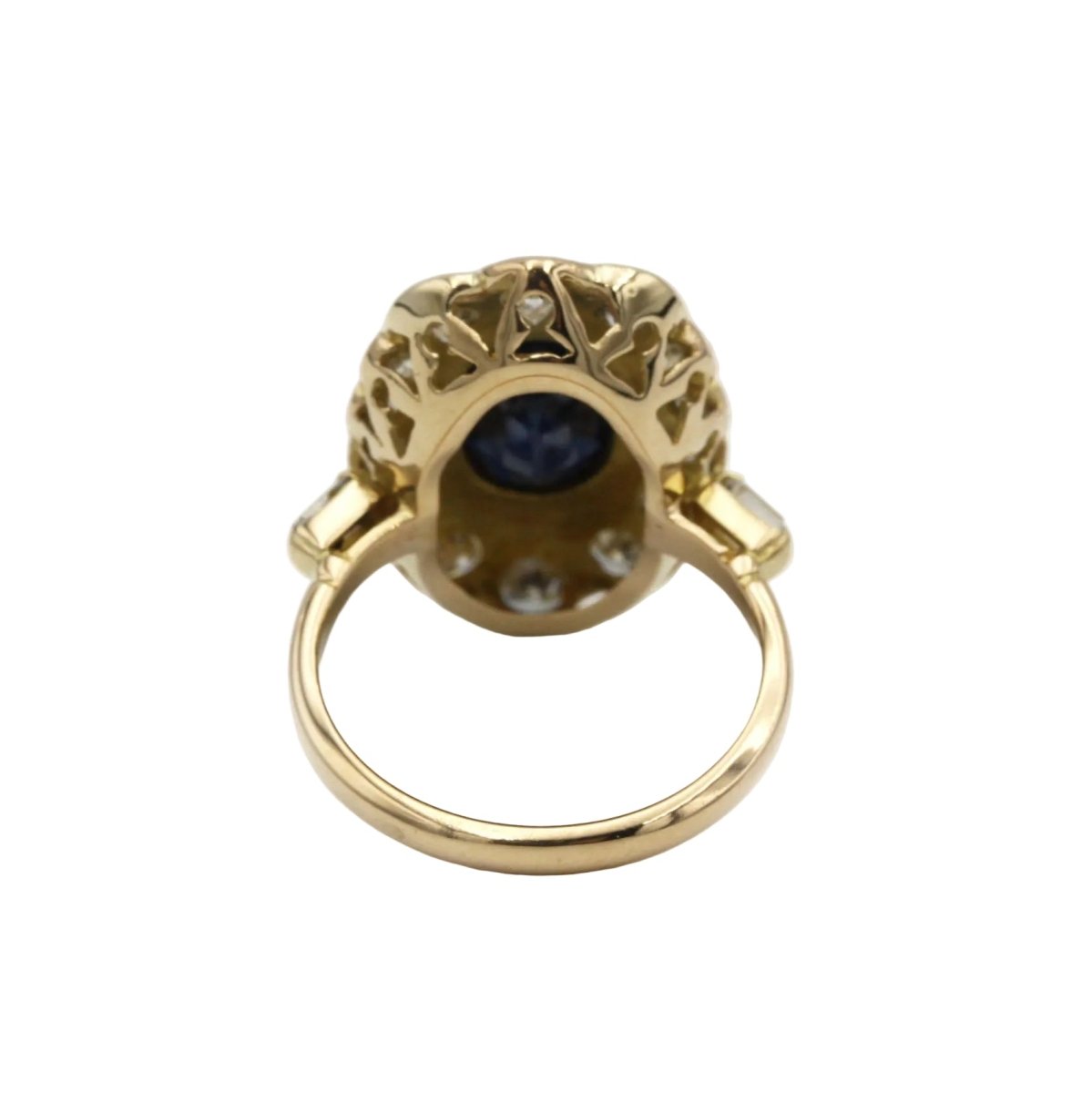Bague Marguerite en or jaune, saphir et diamants - Castafiore