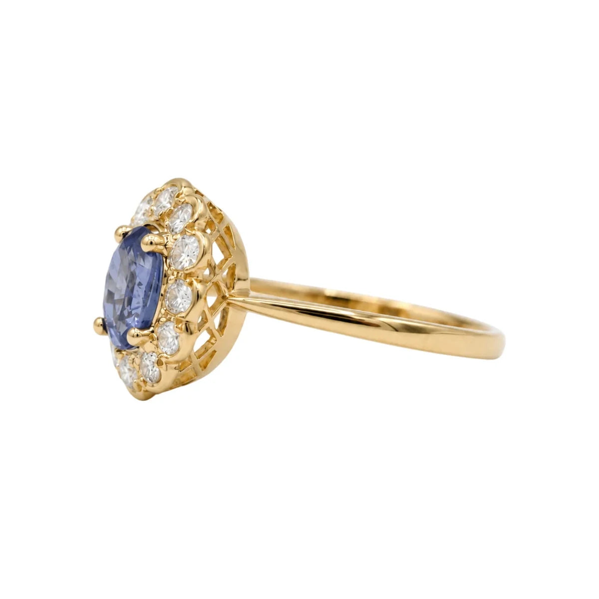 Bague Marguerite en or jaune, saphir et diamants - Castafiore