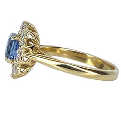 Bague Marguerite en or jaune, saphir et diamants - Castafiore