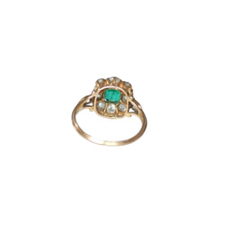Bague Marguerite en or rose, émeraude, et diamants - Castafiore