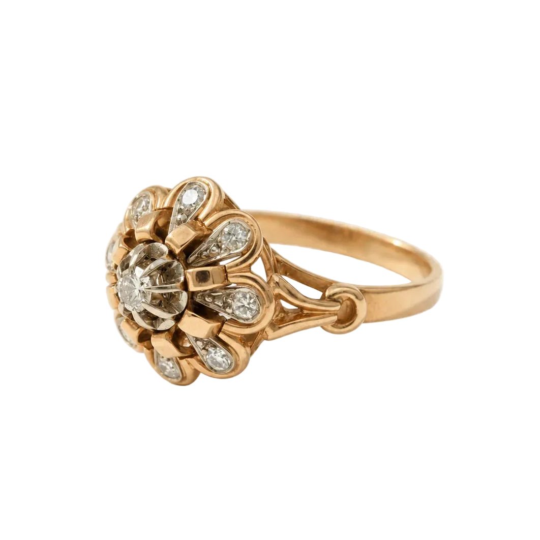 Bague Marguerite en or rose et diamants - Castafiore