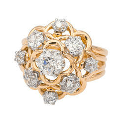 Bague Marguerite en or rose et diamants - Castafiore