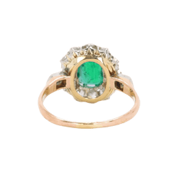 Bague Marguerite en or rose, or blanc, émeraude et diamants - Castafiore