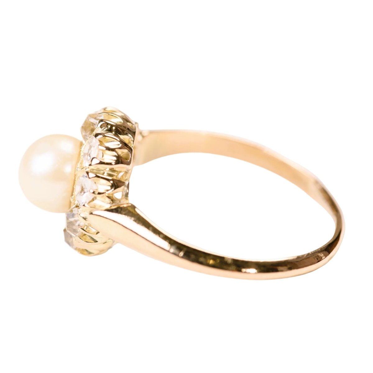 Bague Marguerite en or rose, perle et diamants - Castafiore