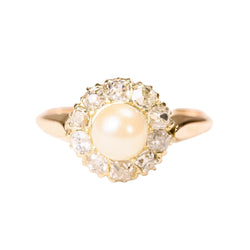 Bague Marguerite en or rose, perle et diamants - Castafiore