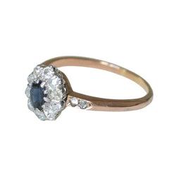 Bague Marguerite en or rose, platine, saphir et diamants - Castafiore