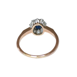 Bague Marguerite en or rose, platine, saphir et diamants - Castafiore