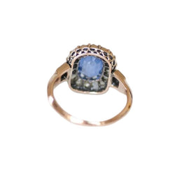 Bague Marguerite en or rose, saphir et diamants - Castafiore