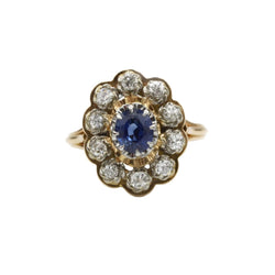 Bague Marguerite en or, saphir et diamants - Castafiore
