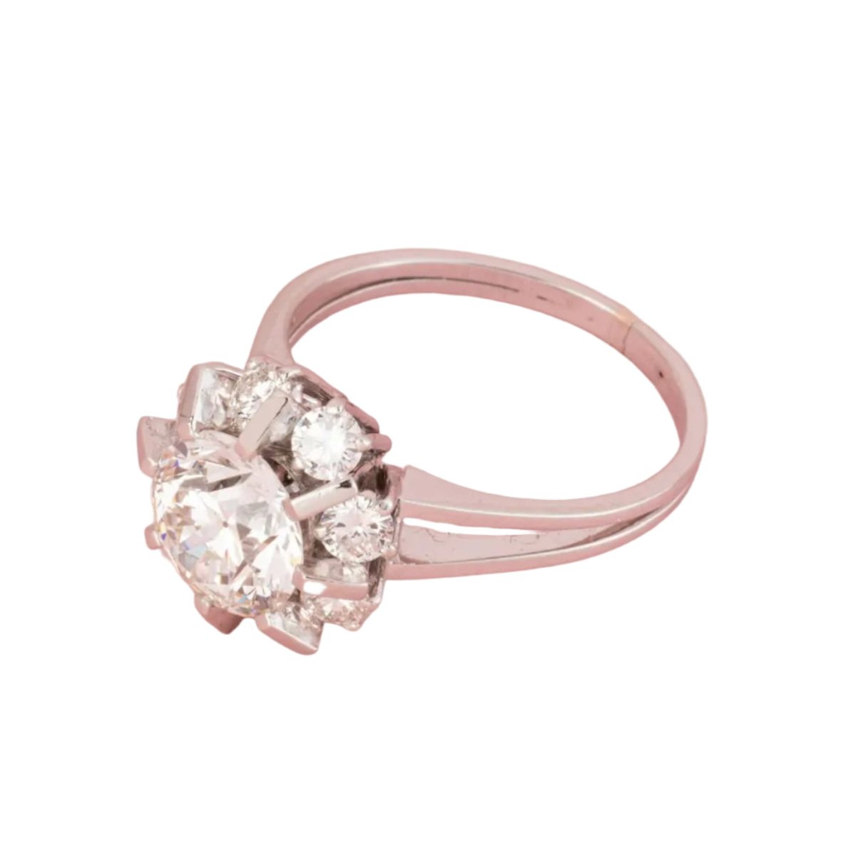 Bague Marguerite en platine et diamants - Castafiore