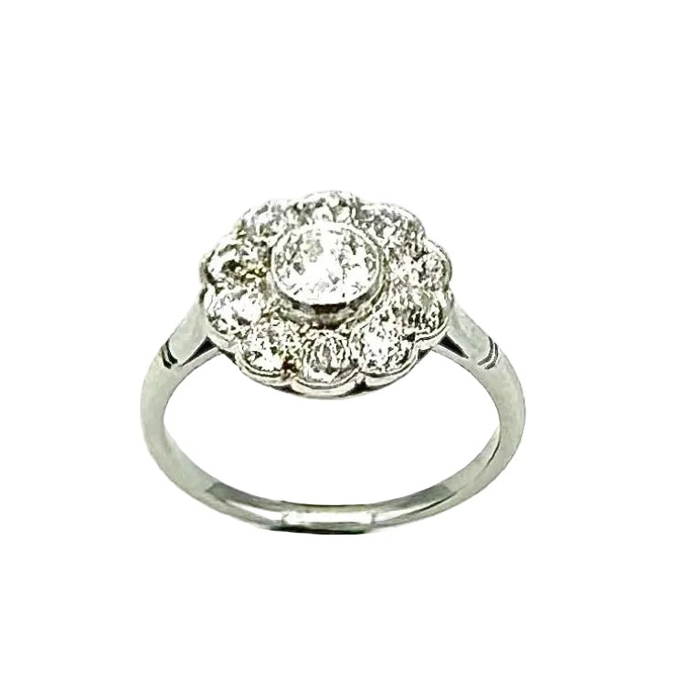 Bague Marguerite en platine et diamants - Castafiore