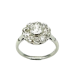 Bague Marguerite en platine et diamants - Castafiore