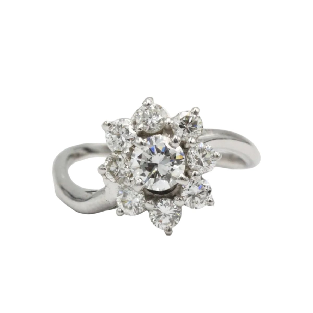 Bague Marguerite en platine et diamants - Castafiore