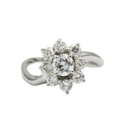 Bague Marguerite en platine et diamants - Castafiore