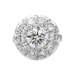 Bague Marguerite en platine et diamants - Castafiore