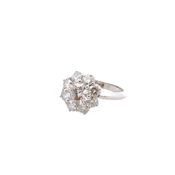 Bague marguerite en platine et diamants - Castafiore