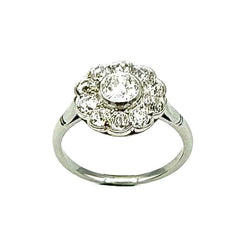 Bague Marguerite en platine et diamants - Castafiore