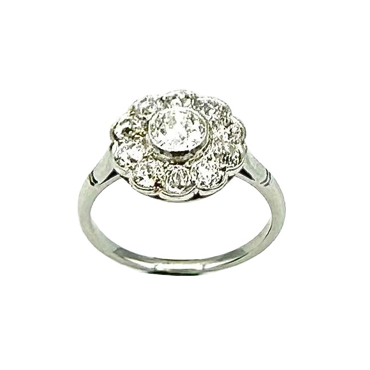 Bague Marguerite en platine et diamants - Castafiore