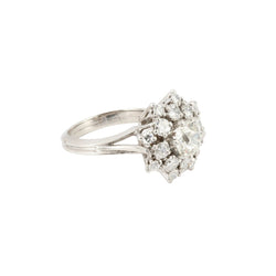 Bague Marguerite en platine et diamants - Castafiore