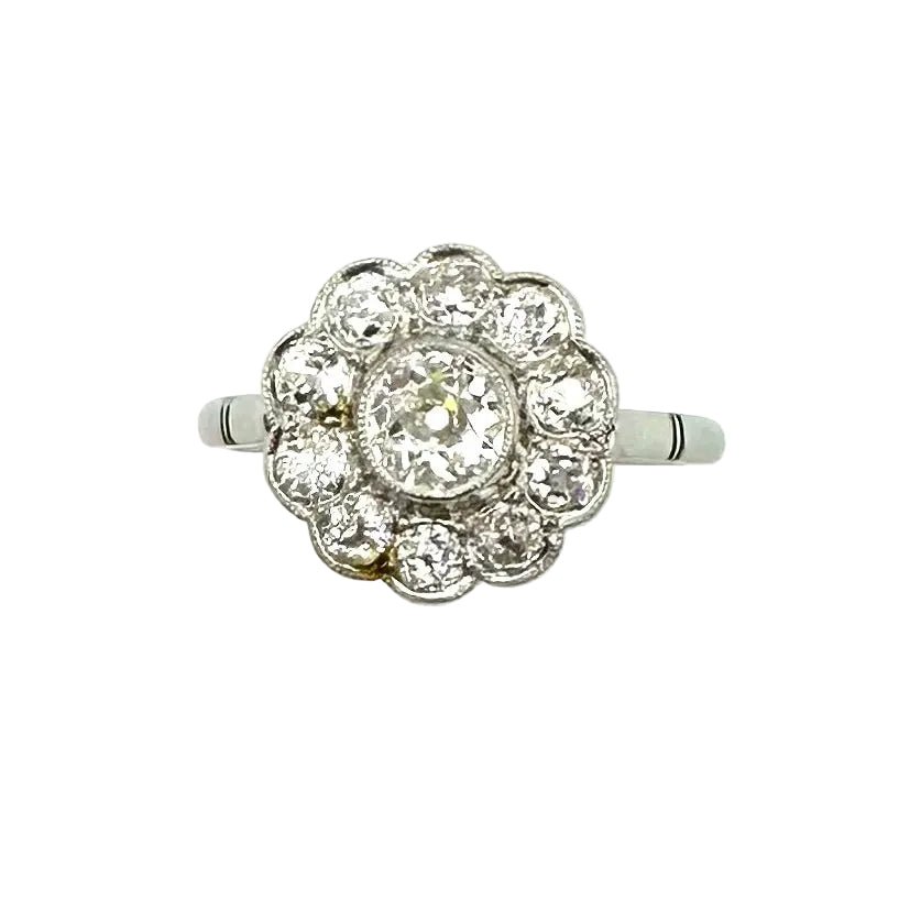 Bague Marguerite en platine et diamants - Castafiore