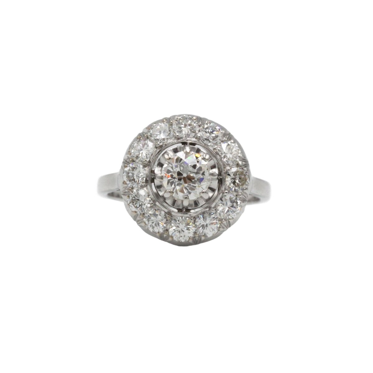 Bague Marguerite en platine et diamants - Castafiore