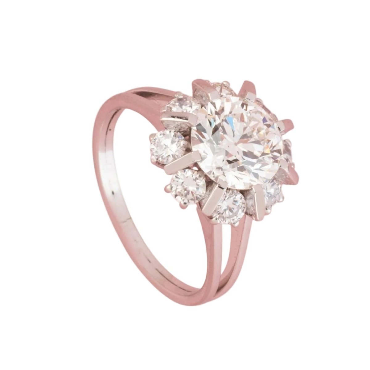Bague Marguerite en platine et diamants - Castafiore