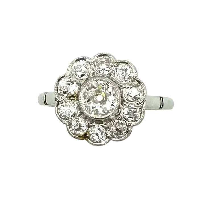 Bague Marguerite en platine et diamants - Castafiore