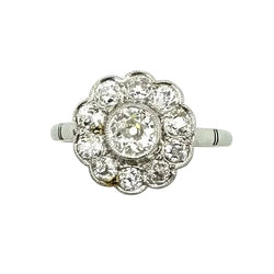 Bague Marguerite en platine et diamants - Castafiore