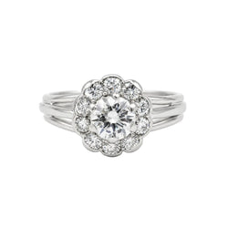 Bague Marguerite en platine et diamants - Castafiore