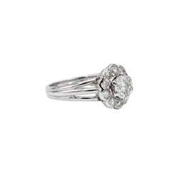 Bague Marguerite en platine et diamants - Castafiore